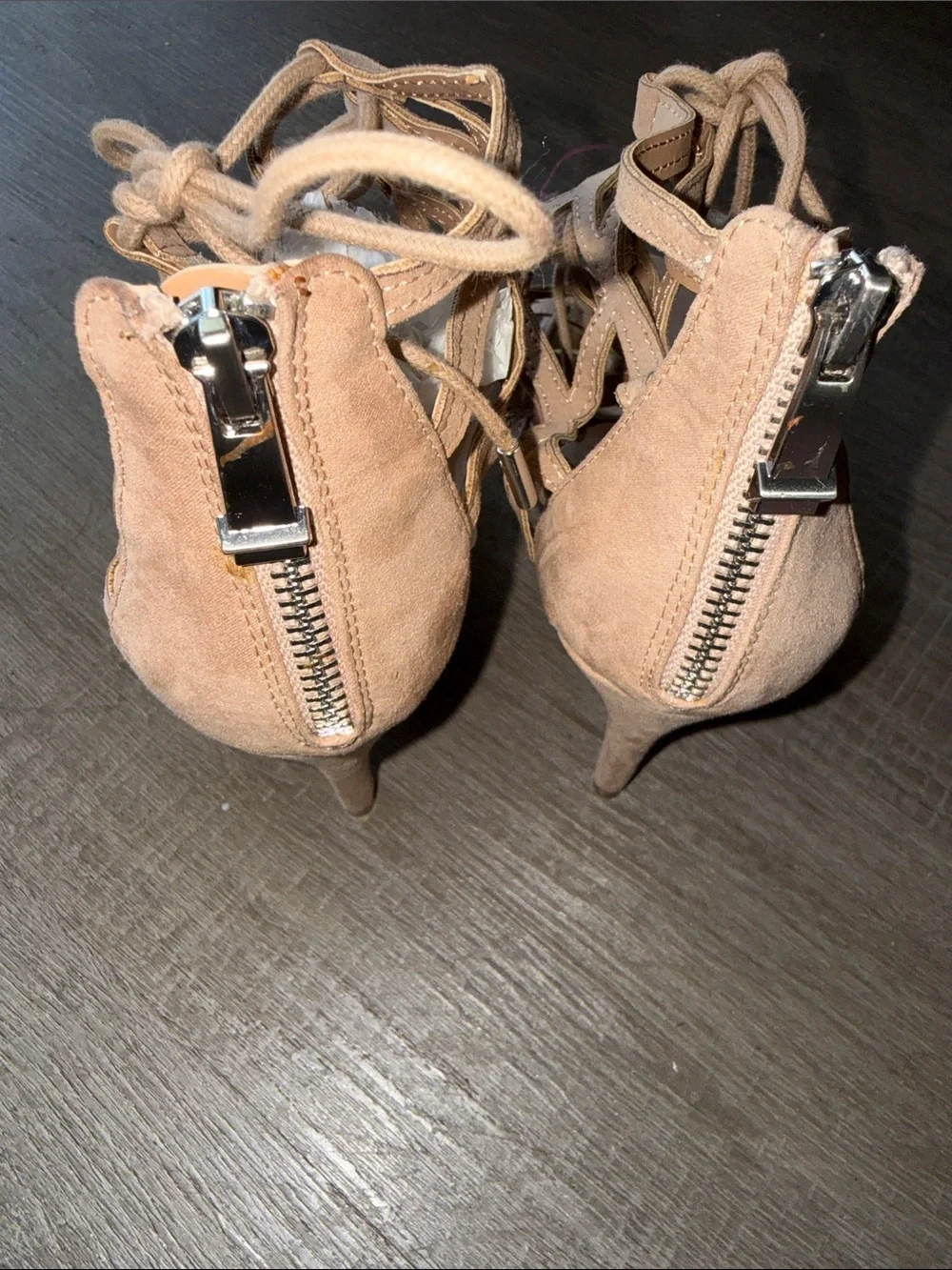 Report Nude/Tan Lace-Up Strappy High Heel Sandals